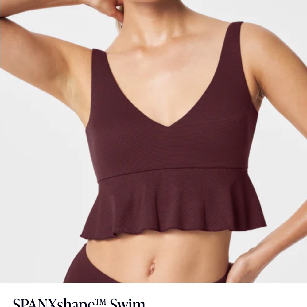 SPANX Swim Set: peplum top and high rise bottoms